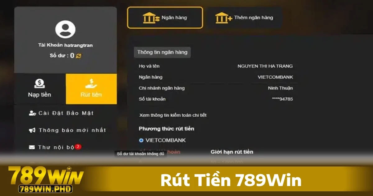 Những lưu ý quan trọng trong quá trình rút tiền 789Win